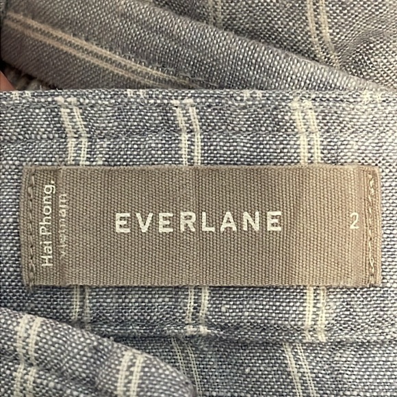 Everlane The Linen Jumpsuit in Blue & White Pinstripes - Picture 5 of 5